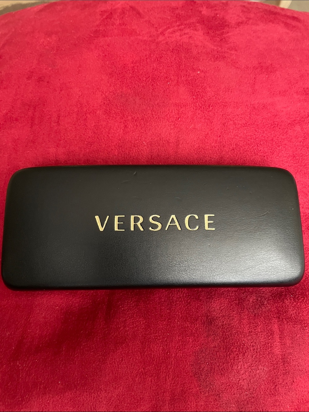 Versace Black Sunglasses Case with Gold Logo Emboss
